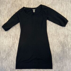 Ann Taylor wool black knit dress 3/4 sleeves small